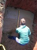Ben M. prepares the concrete base photo CWCWEEKTWO024.jpg
